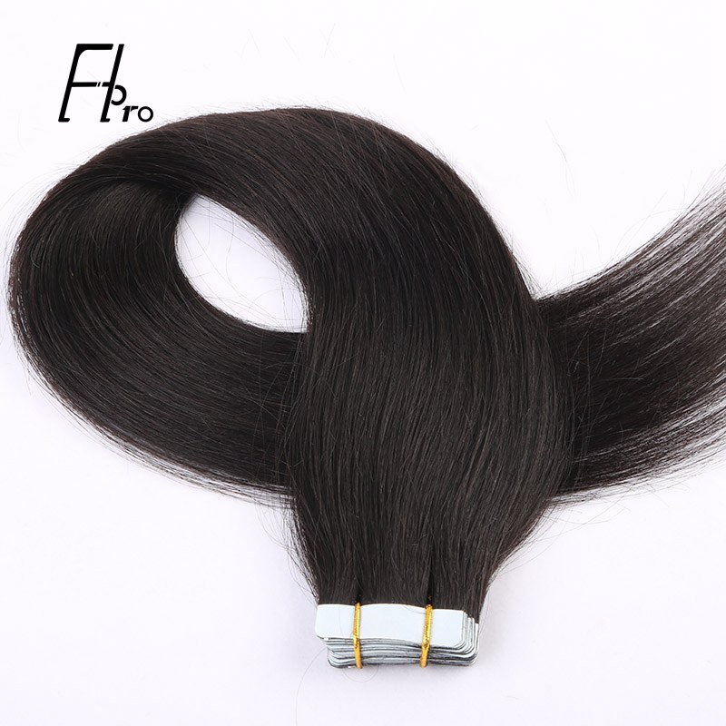 Premium Virgin Hair 1B# Tape Hair Extensions Straight 18 inches